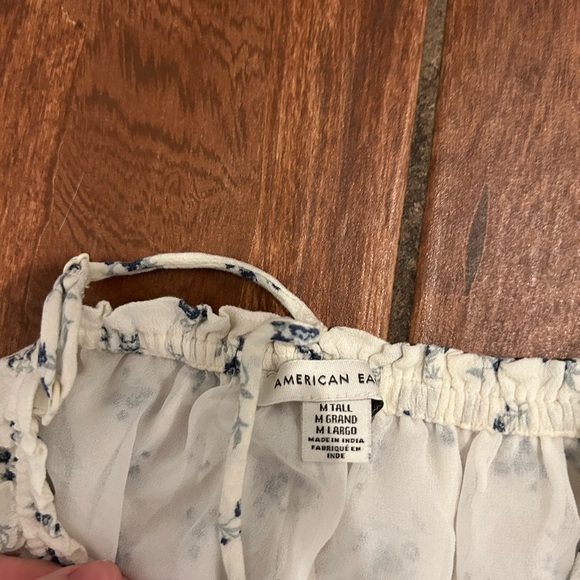 American Eagle size m tall White floral jumpsuit - Picture 5 of 5